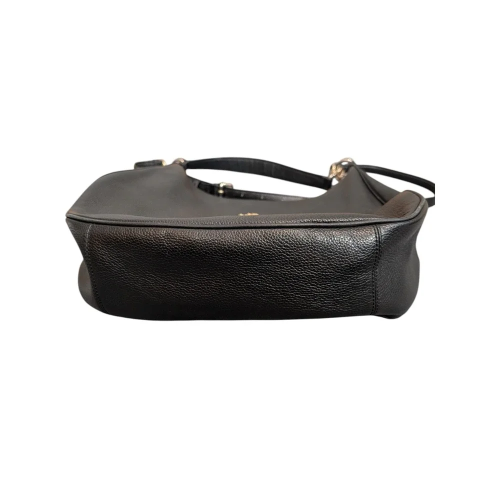 Coach Lexy Black Pebbled Leather Shoulder Bag Crossbody F38259 Gold Hardware